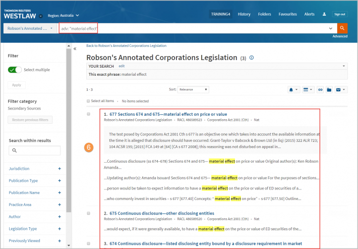 Westlaw (Australia) Tip - How To Search Within A Chapter Of A Secondary ...